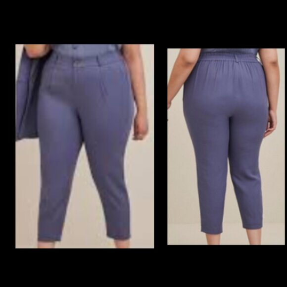 NWT Torrid Slim Taper Stretch Linen Blend Mid-Rise Pants Plus Size Womens Sz 24 - Picture 1 of 3